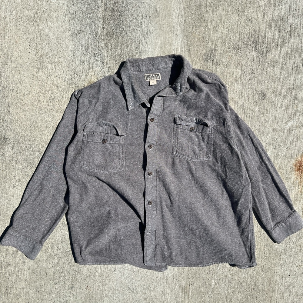 Gray Button-Up Shirt